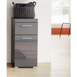 Mueble bajo de baño AMANDA - 1 puerta + 1 cajón - L37 x P31 x H79 cm - Gris - TRENDTEAM