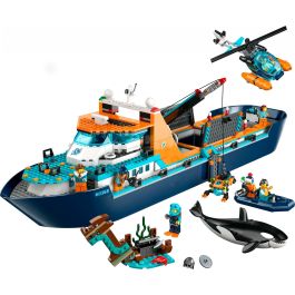 LEGO City 60368 The Arctic Exploration Ship, gran juguete de bote flotante para niños