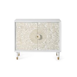 Giner y Colomer Aparador Madera de Mango Blanco con Detalles Dorados 77x90x35 cm Precio: 798.5879. SKU: B18PBXBWR3