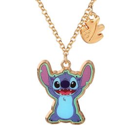 PEERS HARDY Colgante Disney Stitch Esmalte con Hoja y Cadena Dorada