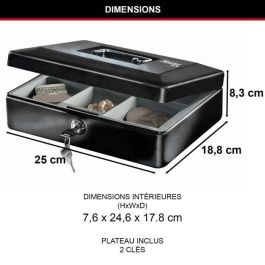 Master Lock Caja de monedas Formato M con 8 compartimentos, cerradura de llave, bandeja extraíble de acero, color negro Master Lock Caja de monedas Formato M con 8 compartimentos, cerradura de llave, bandeja extraíble de acero, color negro