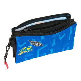 Portatodo Triple Hot Wheels Let's race Azul Negro 22 x 12 x 3 cm