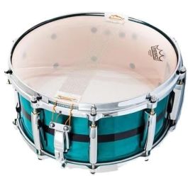 Caja 14 X 6.5" Master Maple Pure Mp4 - Custom Aqua Turquoise Stripe Pearl