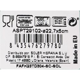 Inde Plato Hondo "Aspe" Montecarlo Turq Colección Ivory ø 23 cm (12 Unidades)