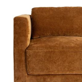 Sofá 3 Plazas Ocre Tejido-Madera 210 X 96 X 86 cm