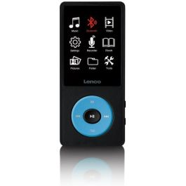 Lenco Xemio-860BU Reproductor MP3 8GB con Pantalla LCD, Bluetooth 5.3 y Auriculares, Negro/Azul