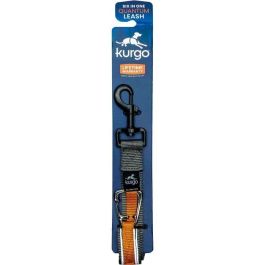 Kurgo KUR0729849177451 Correa Manos Libres para Perro Quantum, 6 Posiciones, Ajustable de 120 a 180 cm, Naranja