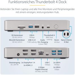 Funda para Teclado Startech 132UE-TB4USB4DOCK
