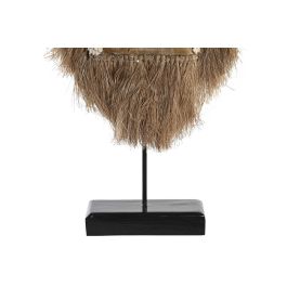 DKD Home Decor Máscara de Decoración Balinesa con Conchas y Albasia, Color Natural y Blanco, 60 cm Alto x 30 cm Ancho x 10 cm Largo