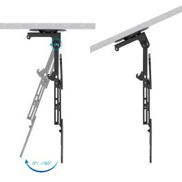 TooQ LPCE1123TSLI-B Soporte de Techo Giratorio Inclinable para TV 23-55 pulgadas, hasta 20kg, Altura Ajustable 520-614mm, Negro