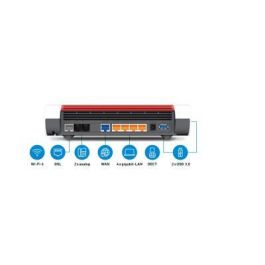 Fritz Router WiFi 6 Fritz!Box 7590 AX, 2400 Mbps + 1200 Mbps, Base Mesh, DECT, USB 3.0, Gigabit LAN