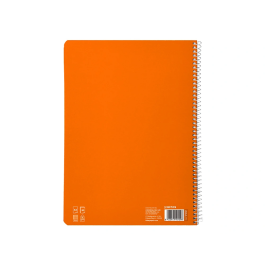 Liderpapel Cuaderno Espiral A4 Pautaguía Tapa Blanda 80 Hojas 75gr Cuadro Pautado 3mm Color Naranja