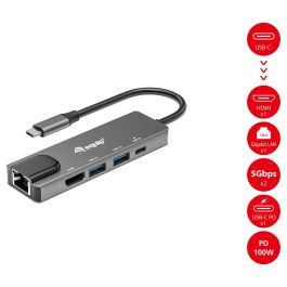 Equip Docking Station 133489 USB-C 5 en 1 con HDMI 4K/30Hz, Gigabit LAN, 2x USB 3.2, USB PD 100W