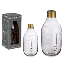 Jarrón de Cristal Cara Antracita Giftdecor 11x24.5x12 cm - Gris (6 Unidades) Precio: 66.59000018. SKU: S3611788