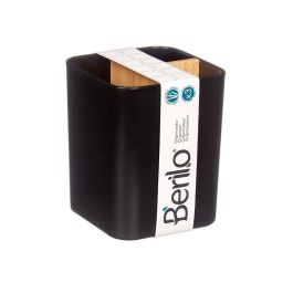Organizador Cuadrado 3 Huecos Bambú Negro Berilo 9x11x9 cm (6 Unidades) Organizador Cuadrado 3 Huecos Bambú Negro Berilo 9x11x9 cm (6 Unidades)
