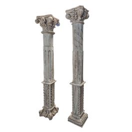 DKD Home Decor Columna Antique Columns de Teca Natural Decapé 30 x 30 x 200 cm para Item Home