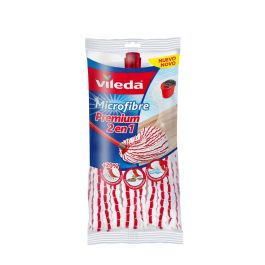 Vileda Fregona Premium 2 en 1 Microfibra Blanco para Suelos Máxima Absorción Suciedad Incrustada Cabezal Universal