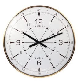 Reloj Pared Loft DKD Home Decor Dorado Blanco 3 x 60 x 60 cm