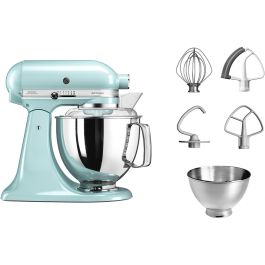 KitchenAid 5KSM175PSEIC Artisan - Robot de cocina, color azul hielo