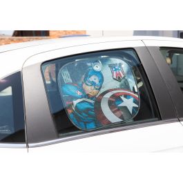 Marvel CZ10244 Cortinas Laterales para Coche Capitán América 44x35 cm 2 Unidades Protección UV
