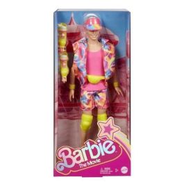 Barbie Ken Fashion Doll Muñeco de la Película Coleccionable con Traje Retro de Patinaje, Visera, Rodilleras y Patines Impala Verde Neón