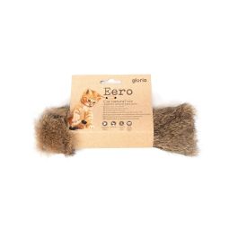 Gloria Cojín Juguete Pequeño para Gato Piel Conejo Natural 100% Sostenible Activa Instintos Caza Fabricado en España 24x7 cm