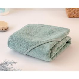 KioKids Toalla Baño Bebé 100% Bambú con Capucha, Suave, Absorbente y Termo Climática para Piel Sensible, Color Sage 76x76 cm