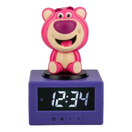 Paladone Reloj Despertador de Toy Story, personaje Lotso el Oso Rosa. Diseño Amigable Disney Pixar con Pantalla Digital, funciona con Pilas.