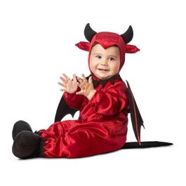 Disfraz bebé diablo gorro, alas, mono con cola y patucos talla 7-12 m Disfraz bebé diablo gorro, alas, mono con cola y patucos talla 7-12 m