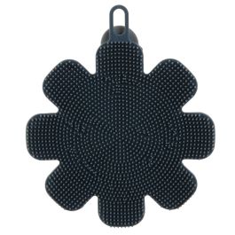 Je cherche une Idee Estropajo de Silicona con Forma de Flor, Doble Cara (Suave/Raspadora), Higiénico, Antirayaduras y Ventosa para Baño/Cocina