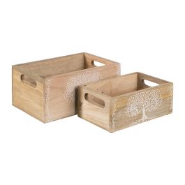 S/2 Cajas Blanco-Natural Madera de Mango 24 X 16 X 11 cm Precio: 26.8983. SKU: B1JFHTFEEJ