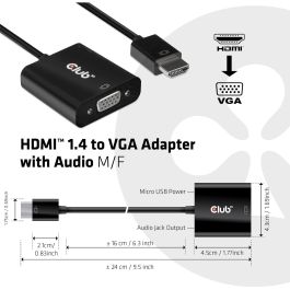 Club3D Adaptador HDMI 1.4 a VGA con Audio - St/Bu
