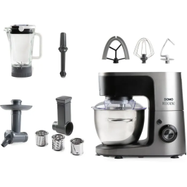 DOMO Batidora de Pie Multifunción 1200W 4,5L 8 Velocidades + Pulse Gris/Negro