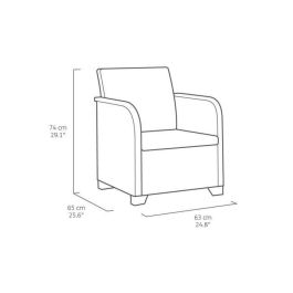 ALLIBERT by KETER - Sillón SanRemo - imitación ratán tejido - gris grafito ALLIBERT by KETER - Sillón SanRemo - imitación ratán tejido - gris grafito