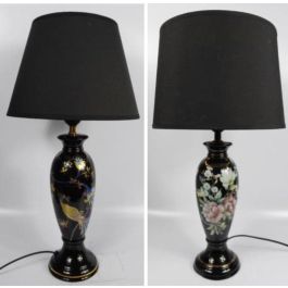 DKD Home Decor Lámpara de Sobremesa Estilo Oriental Negro Dorado con Pájaro de Gres y Poliéster E27 28x51x28 cm Pack 2 Unidades Precio: 31.11636. SKU: B1K9NRGL7L