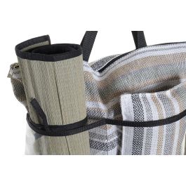 DKD Home Decor Bolso Mediterraneo Gris Verde Menta Set de 3 Piezas (2 Unidades) Lienzo y PVC 23 x 62 x 44 cm