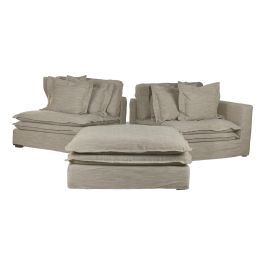 DKD Home Decor Módulo Central Sofá Horeca de Poliéster Color Arena 120 x 95 x 102 cm