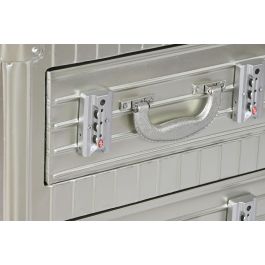 DKD Home Decor Mesita de Noche Vintage Plateado 39x63x46 cm