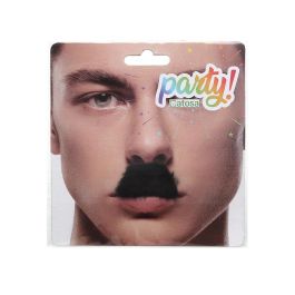 Bigote Recto Corto Negro Para Carnaval Y Disfraces