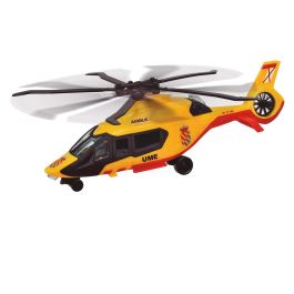 Dickie Toys Camión de Rescate UME Volvo FH16 41 Cm 203717005Si5 con Luz, Sonido y Helicóptero