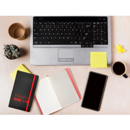 Antartik Cuaderno A6 Tapa Blanda Cuadriculado Negro y Rojo 100 Hojas 80gr FSC