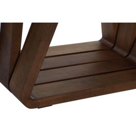 DKD Home Decor Mesa Centro Rebeca Moderno Nogal Cristal Marron Claro Transparente 130 x 70 x 42 cm