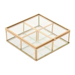 DKD Home Decor Joyero Glam Dorado de Cristal y Metal, Ideal para Joyas y Accesorios, Diseño Decorativo, 16x15x5 cm, Peso 1 kg Precio: 12.50000059. SKU: B1BNT9JCPS