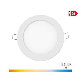 Edm Mini Downlight LED Empotrable Redondo 6W 6400K Luz Fría Blanco Ø11,7cm IP20 No Dimable
