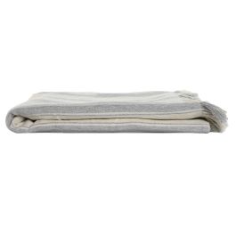 Plaid Basicos DKD Home Decor Gris Crudo 250 x 150 cm