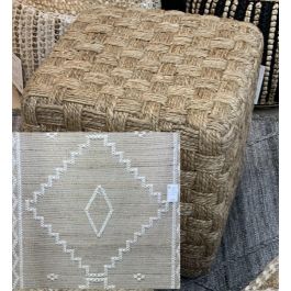 Reposapies Boho DKD Home Decor Natural Blanco 45 x 45 x 45 cm Precio: 111.92500001209999. SKU: B148S6W9ZP