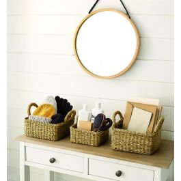 Inde Set 3 Cestas Cuadradas con Asas 25 cm, 20 cm, 16 cm (8 Unidades)