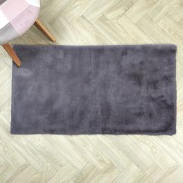 Alfombra de imitación de piel fina gris 110x60cm