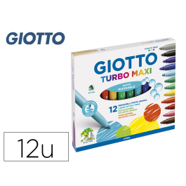 Giotto Rotulador Turbo Maxi Caja 12 Colores Lavables Punta Gruesa Bloqueada Precio: 20.69000054. SKU: B1BREMGJ2G