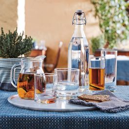 Bormioli Rocco Jarra de Vidrio Bistrot Transparente 1 Litro Fabricada en Italia Apta Lavavajillas y Frigorífico